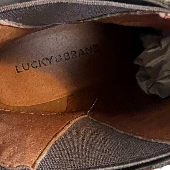 Lucky Brand Ankle Booties Benissa Suede Leather Slip On Boots Size 7.5 Comfort - Picture 13 of 15